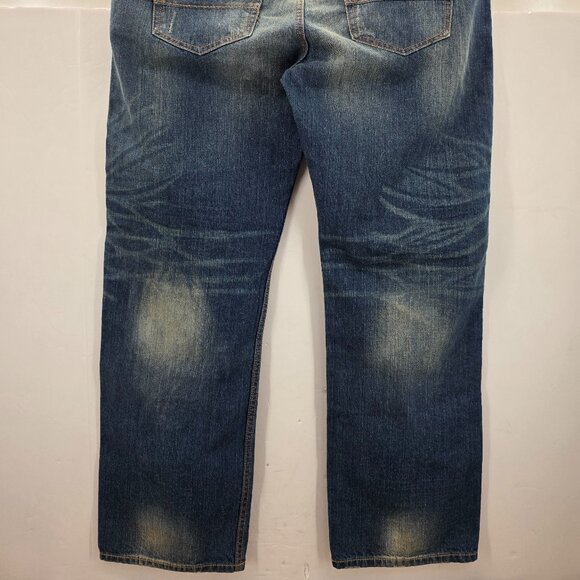 Aeropostale Jeans Mens Essex Straight Blue Distressed  Faded Measure 38 x32 - Picture 11 of 11